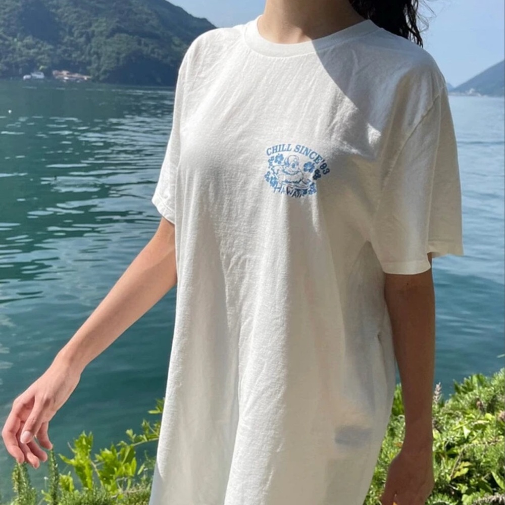 Brandy Melville Chill Since ‘93 White Oversized Tshirt